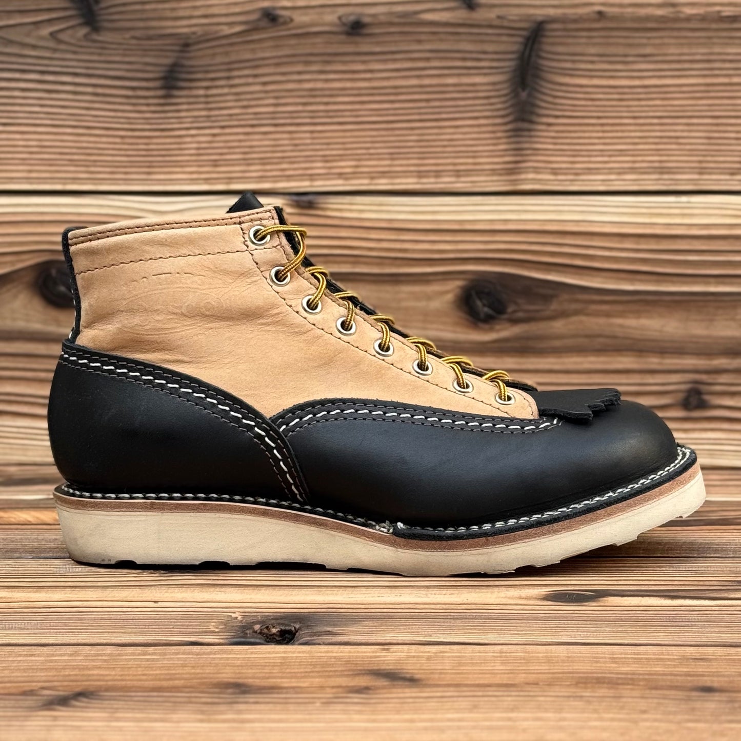 JOBMASTER Black x Burlap 6"Height #4014 Vibram Natural〈8E〉