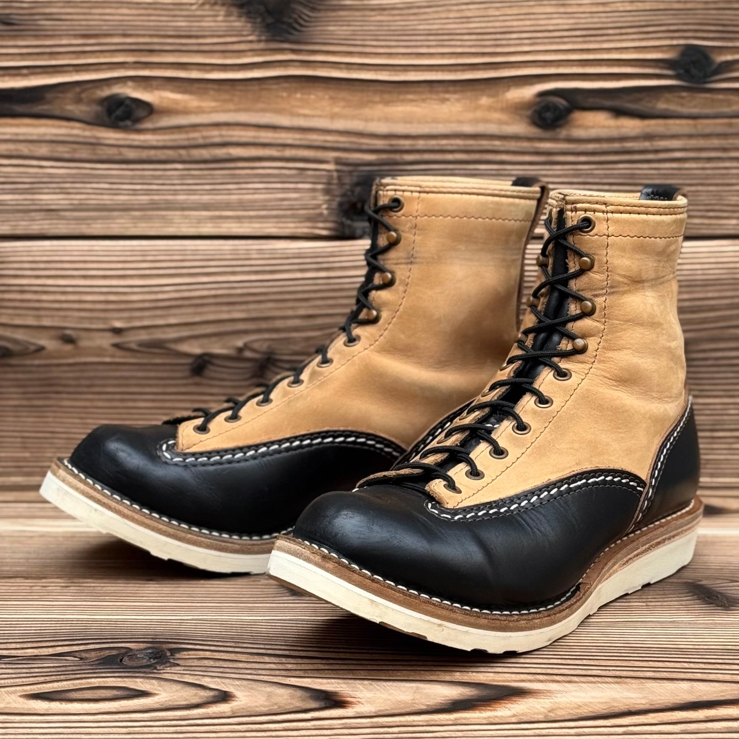 JOBMASTER Horween Black Chromexcel x Burlap 8"Height #4014 Vibram Natural〈9E〉