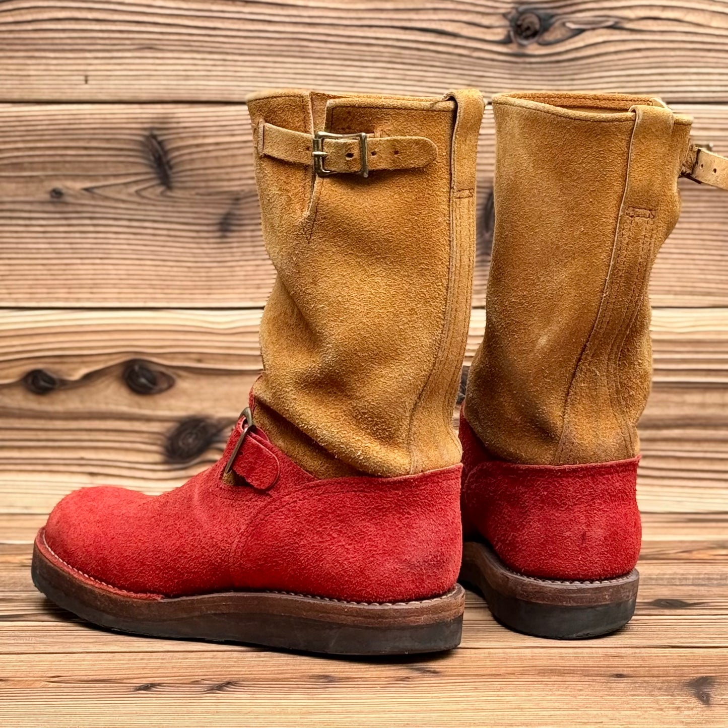 BOSS Roughout Red X Roughout Burlap 11"Height #4014 Vibram Black〈10EE〉