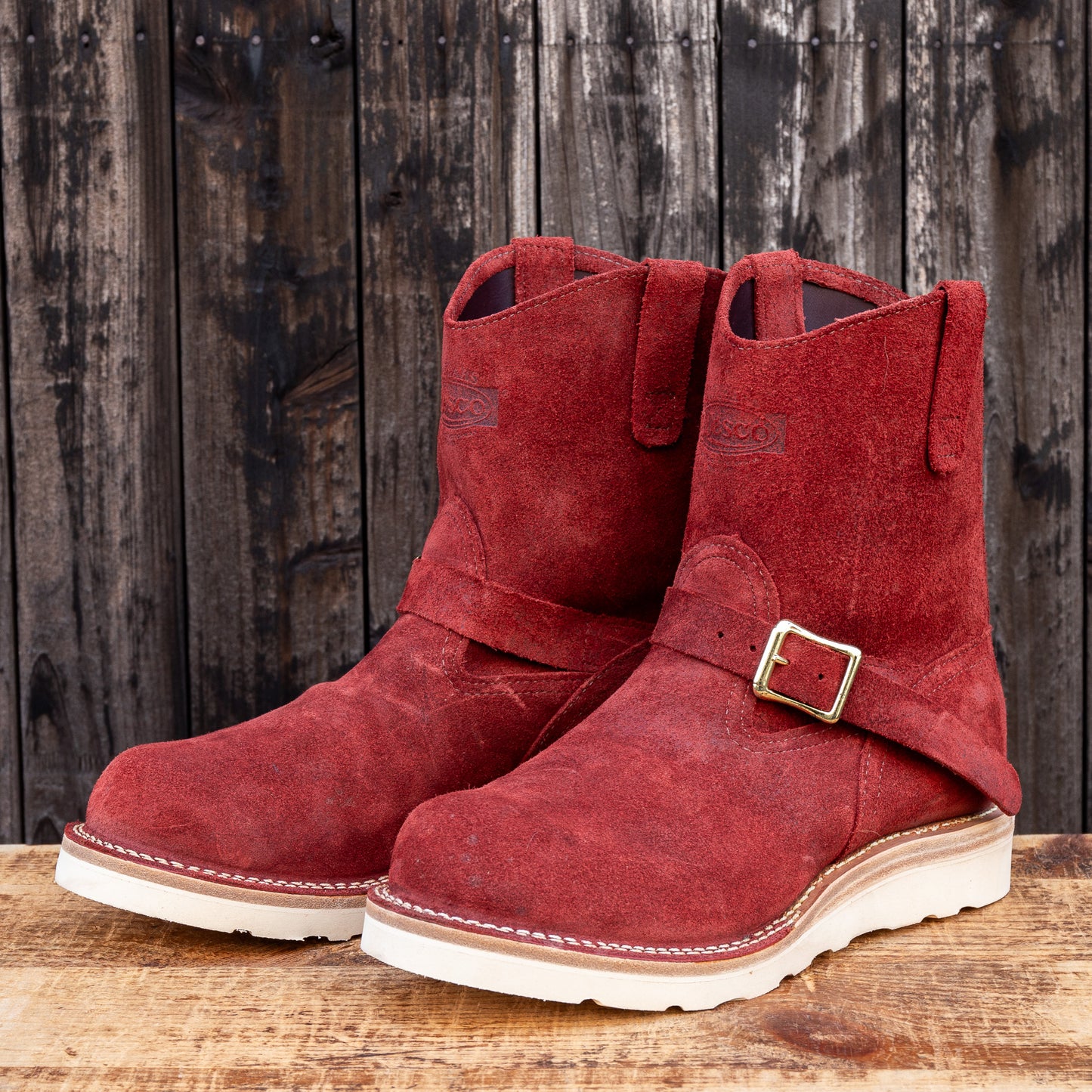 MORRISON Roughout Burgundy 9" Height #4014 Vibram Natural 〈9 1/2EE〉