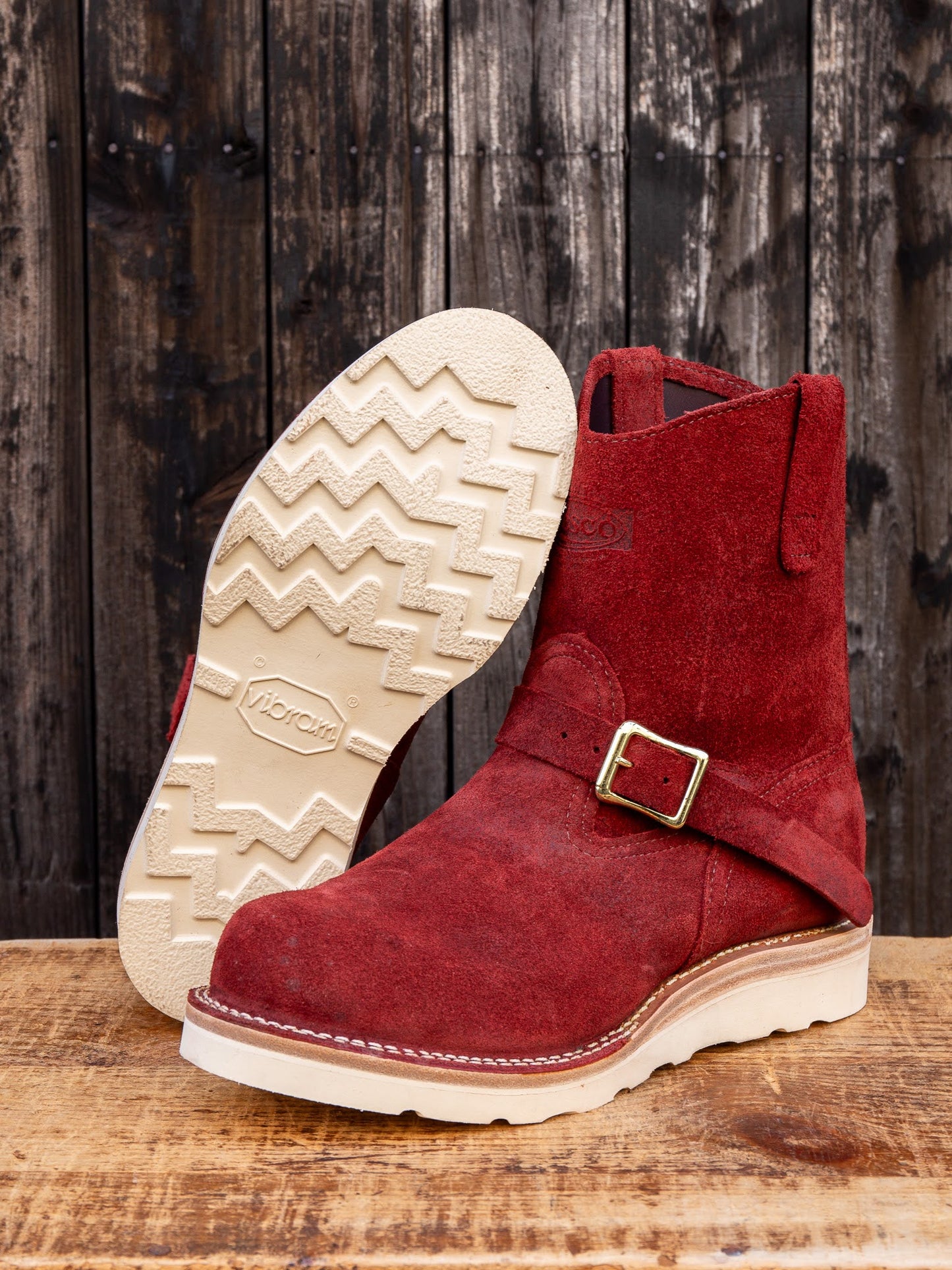 MORRISON Roughout Burgundy 9" Height #4014 Vibram Natural 〈9 1/2EE〉