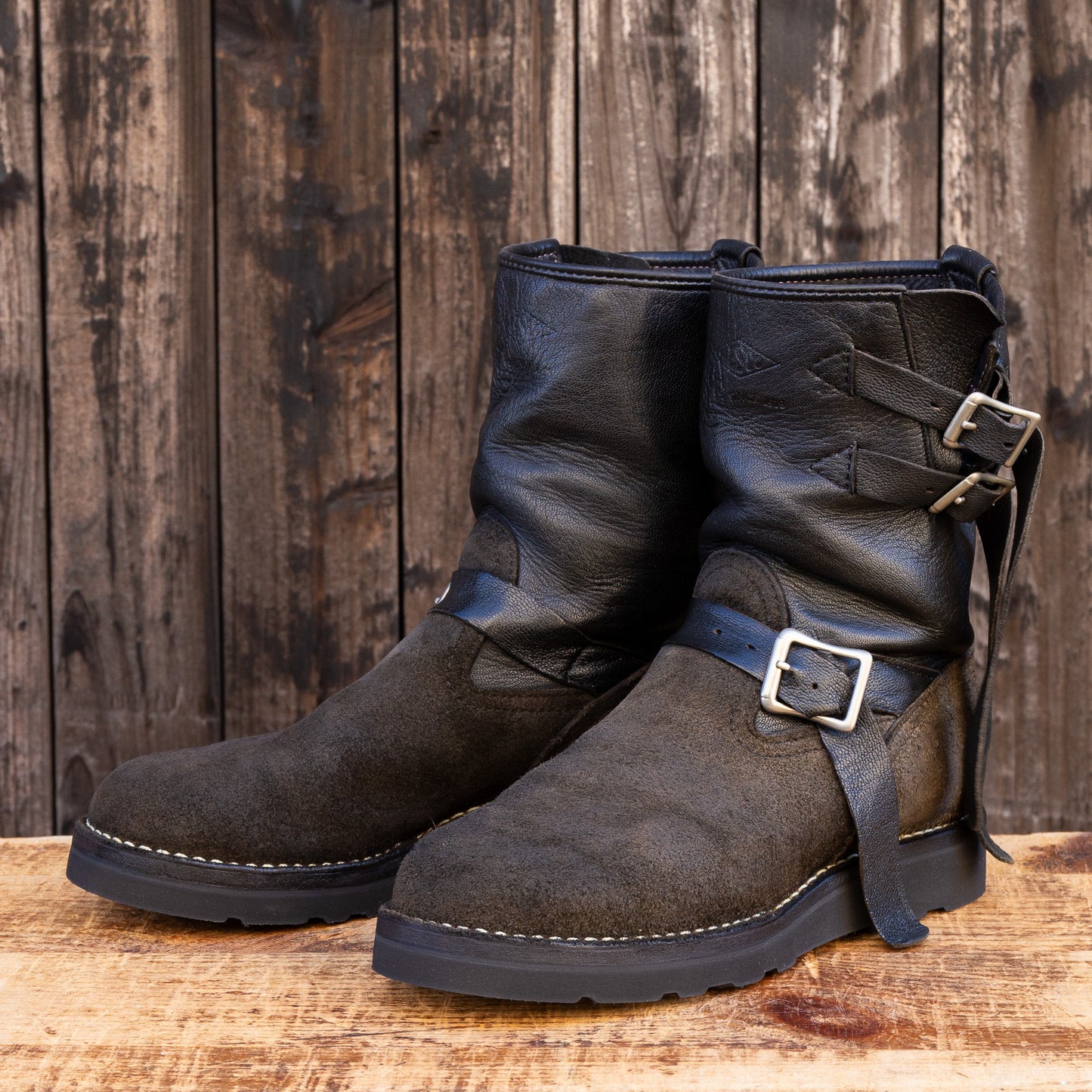 GOATSKIN BOSS Black Tie Domain Roughout x Black Goatskin 9"Height Raptor Sole Black 〈7 1/2E〉