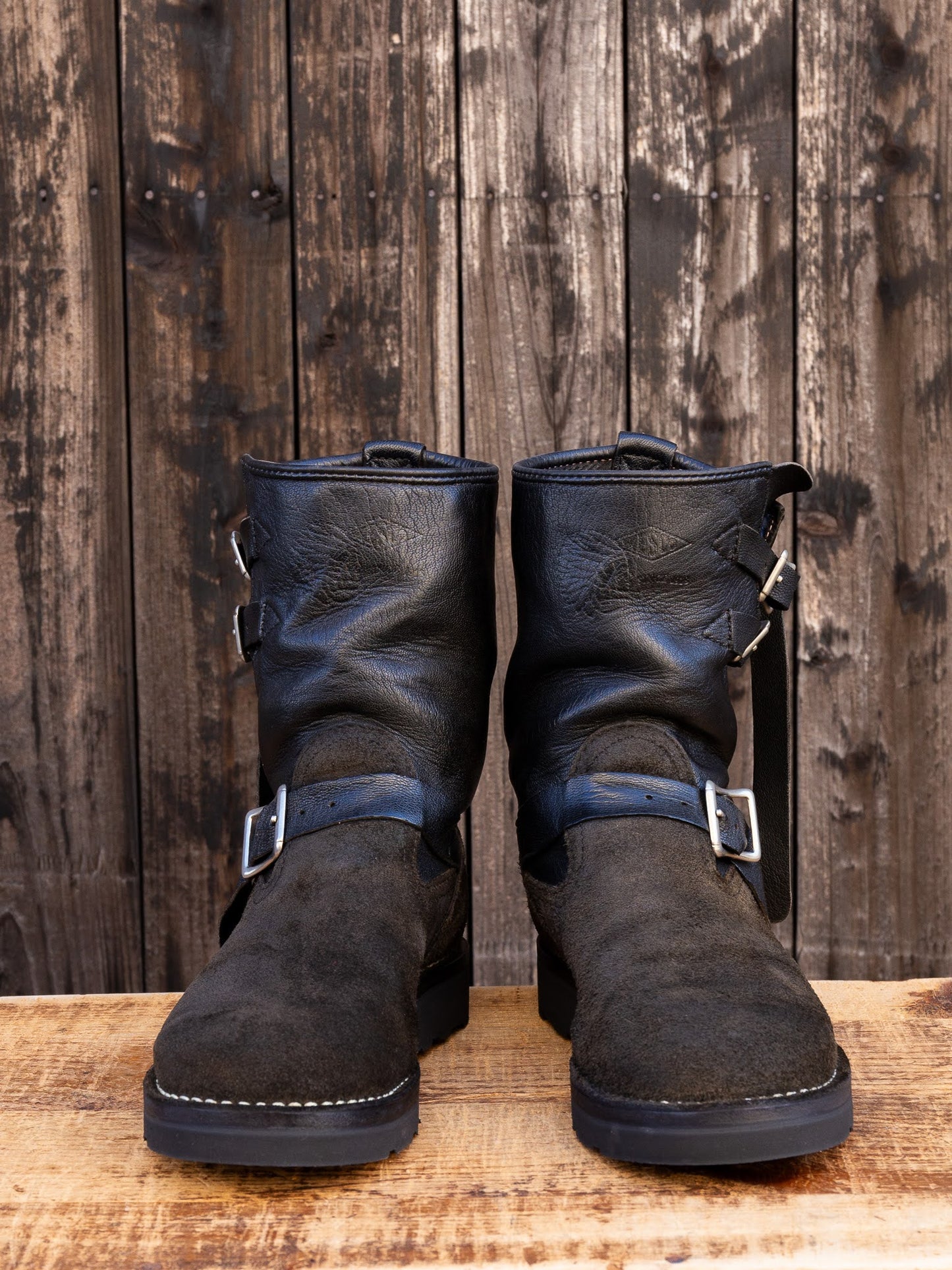 GOATSKIN BOSS Black Tie Domain Roughout x Black Goatskin 9"Height Raptor Sole Black 〈7 1/2E〉