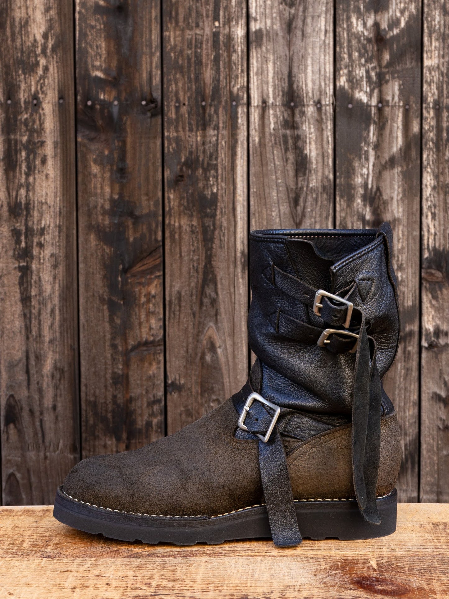 GOATSKIN BOSS Black Tie Domain Roughout x Black Goatskin 9"Height Raptor Sole Black 〈7 1/2E〉