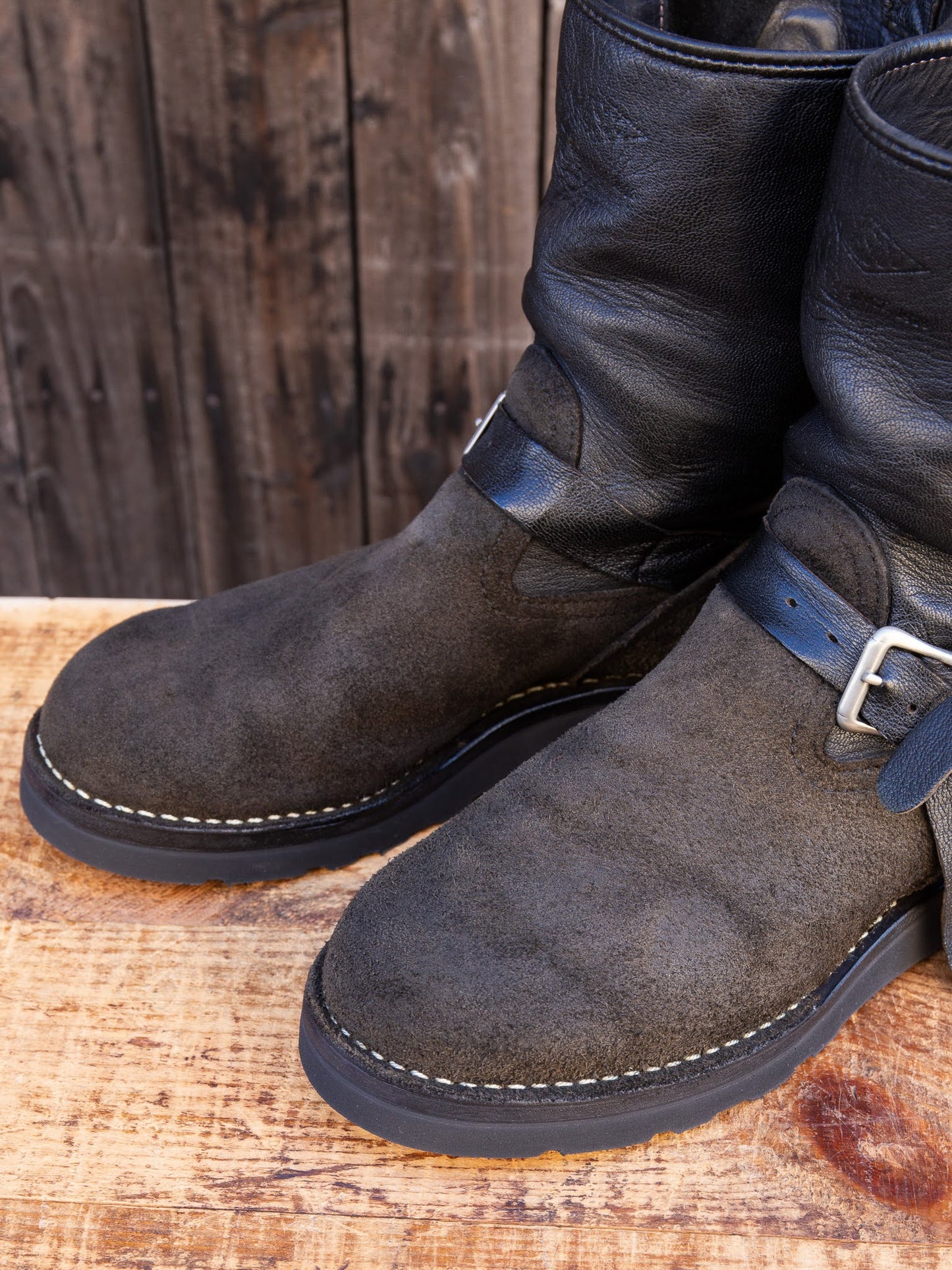 GOATSKIN BOSS Black Tie Domain Roughout x Black Goatskin 9"Height Raptor Sole Black 〈7 1/2E〉