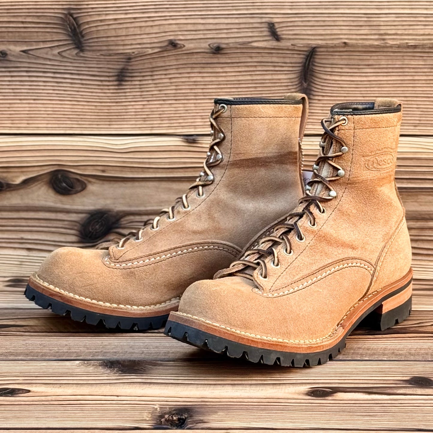 JOBMASTER Roughout Burlap x Black 8"Height #100 Vibram〈10D〉