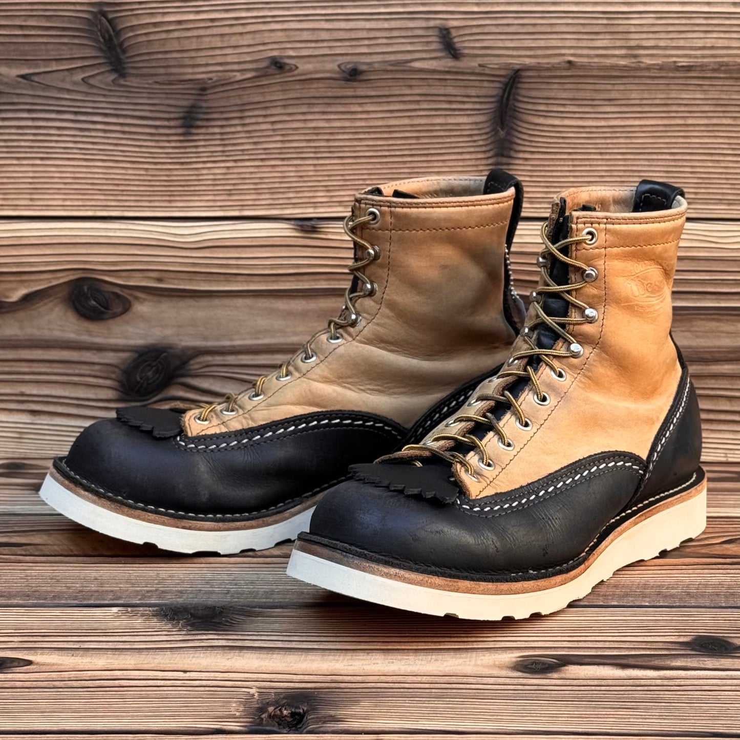 JOBMASTER Black x Burlap 8"Height  #4014 Vibram Natural〈10E〉