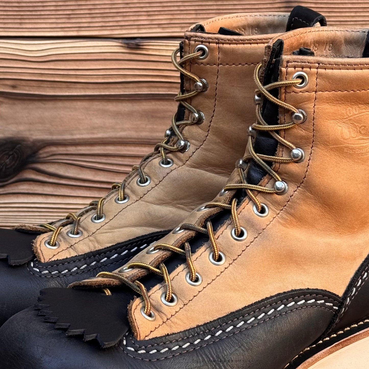 JOBMASTER Black x Burlap 8"Height  #4014 Vibram Natural〈10E〉
