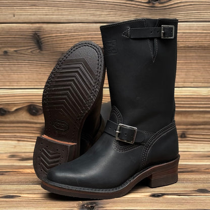 Narrow Wesco Engineer Boots Black Fire 10"Height #700 Vibram〈7D〉