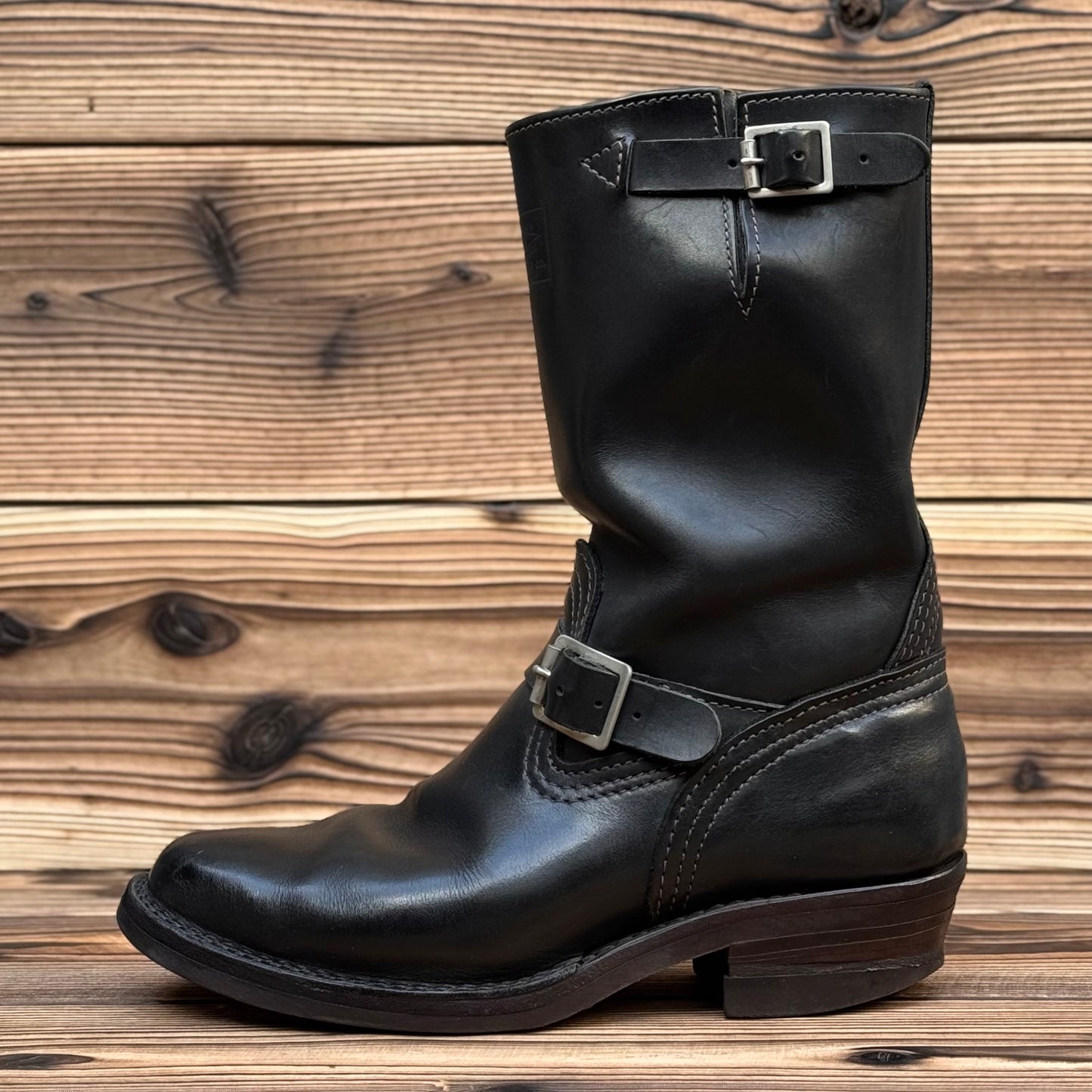 Narrow Wesco Engineer Boots Black Fire 10"Height #700 Vibram〈8D〉