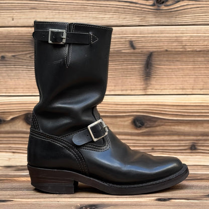 Narrow Wesco Engineer Boots Black Fire 10"Height #700 Vibram〈8D〉