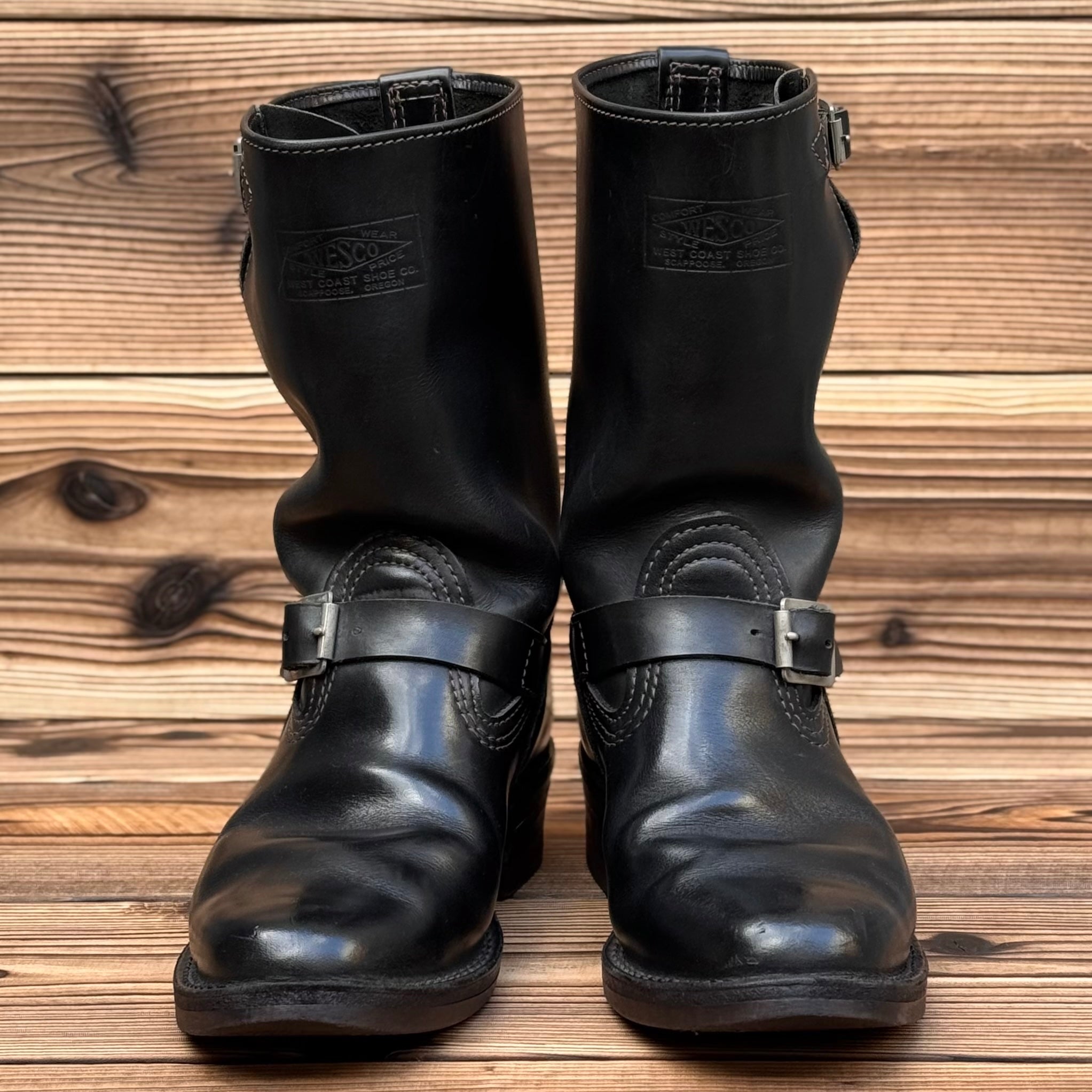 Narrow Wesco Engineer Boots Black Fire 10