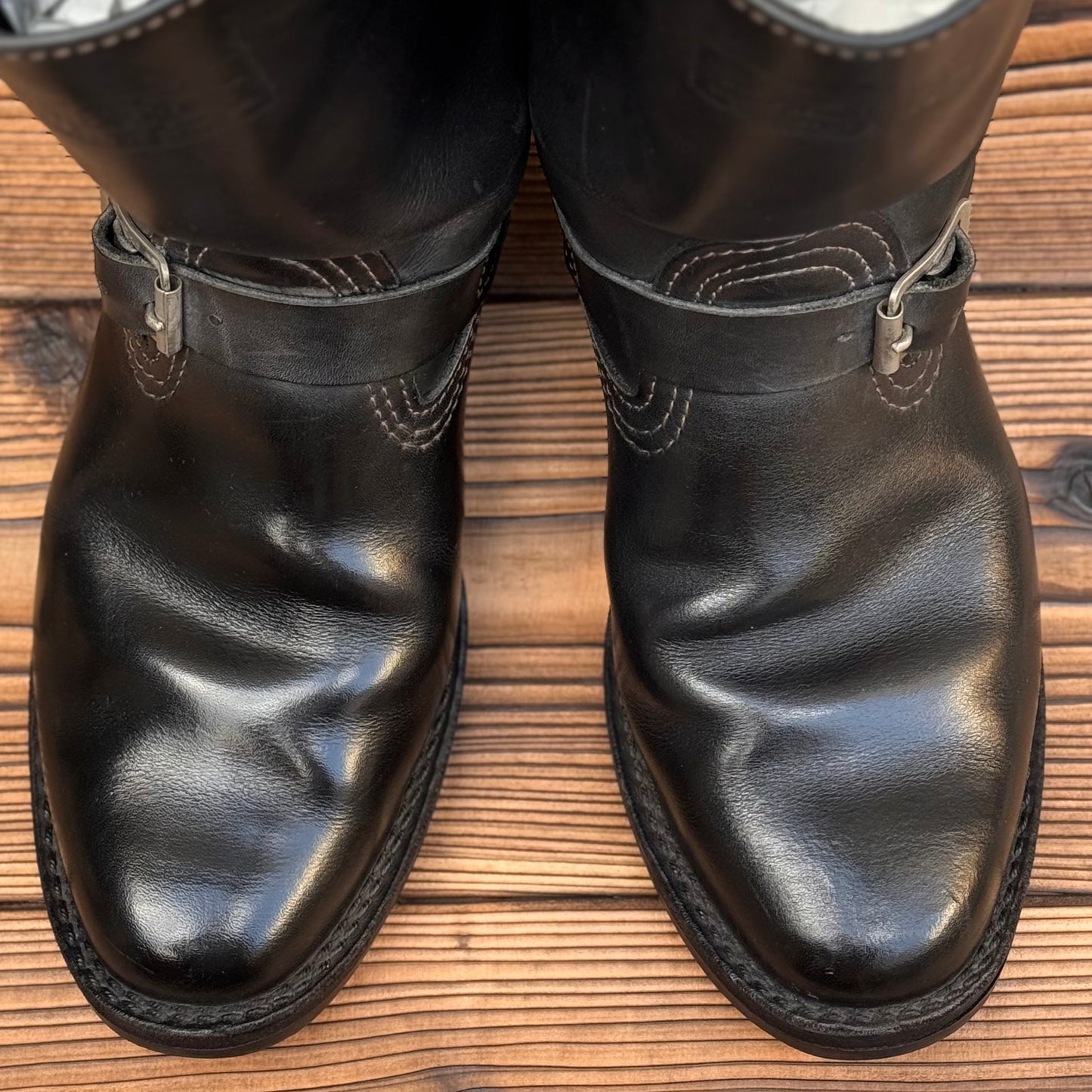 Narrow Wesco Engineer Boots Black Fire 10"Height #700 Vibram〈8D〉