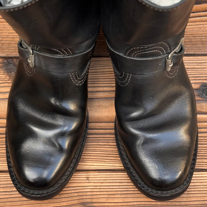 Narrow Wesco Engineer Boots Black Fire 10"Height #700 Vibram〈8D〉