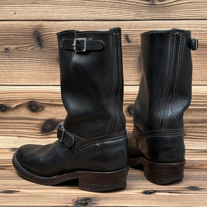 Narrow Wesco Engineer Boots Black Fire 10"Height #700 Vibram〈8D〉