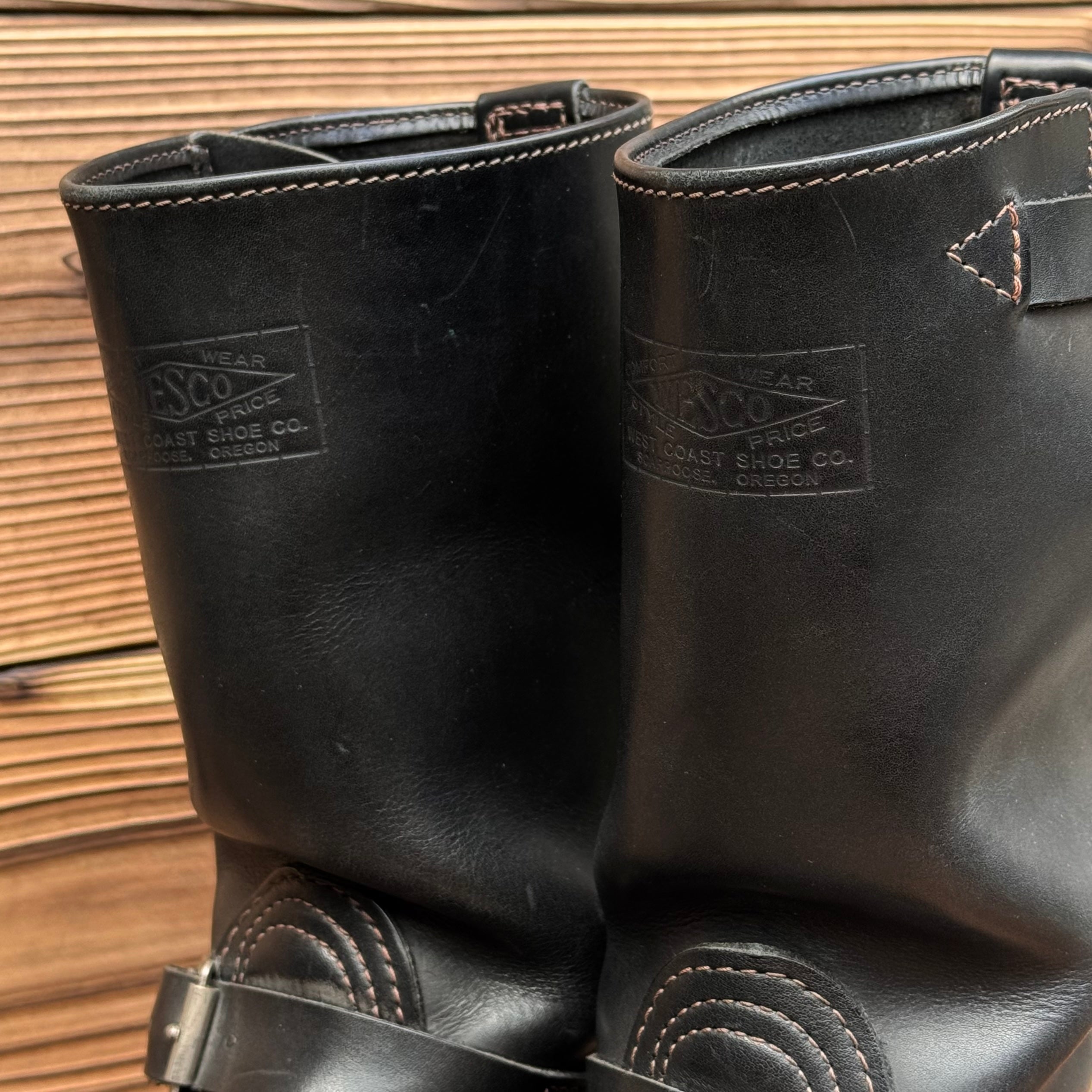 Narrow Wesco Engineer Boots Black Fire 10