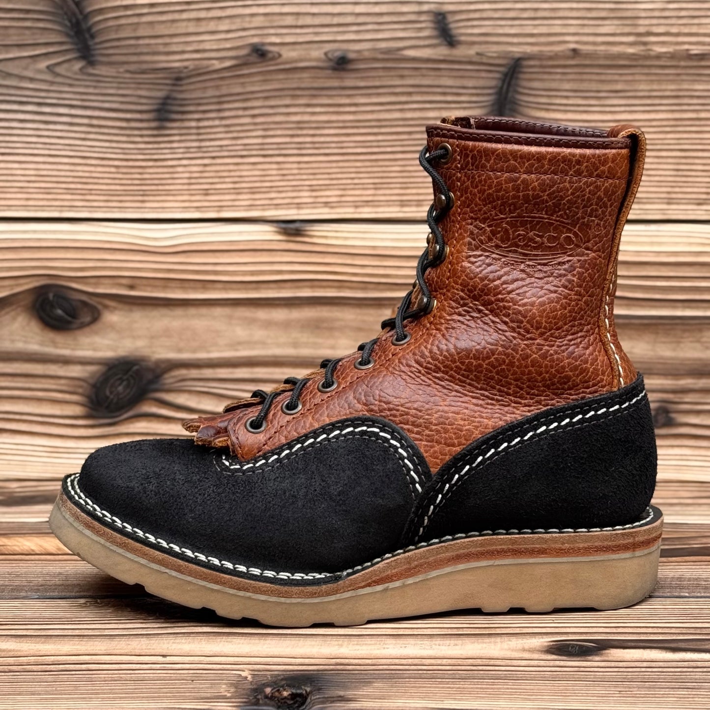 JOBMASTER Roughout Black x Brown Bison 8"Height Raptor Camel〈7D〉