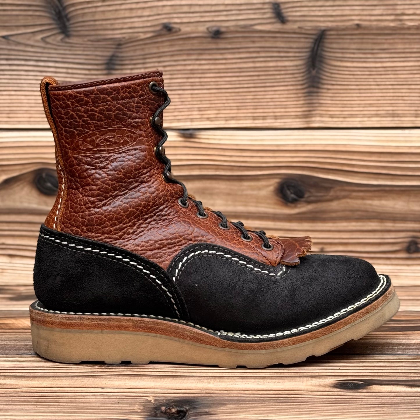 JOBMASTER Roughout Black x Brown Bison 8"Height Raptor Camel〈7D〉