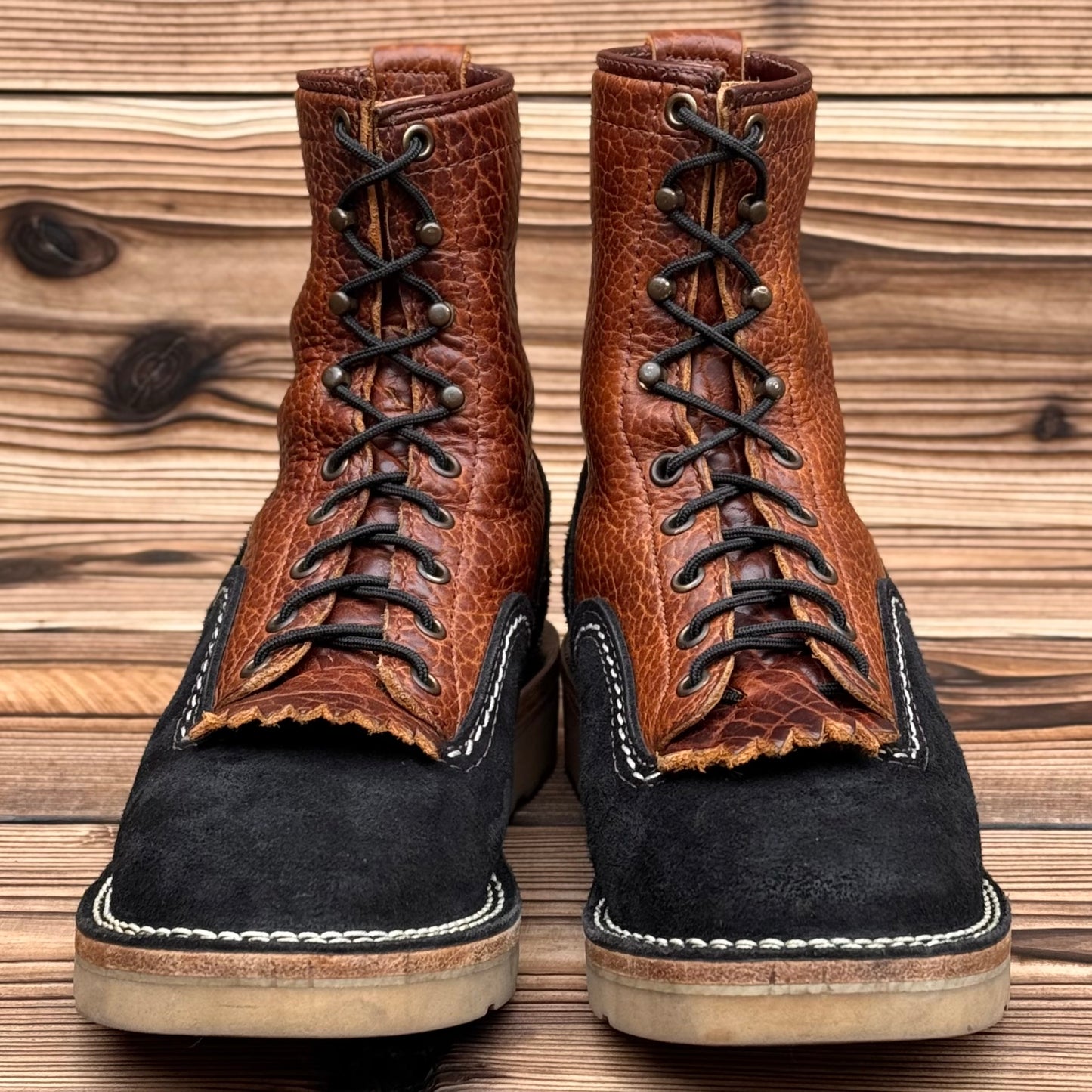 JOBMASTER Roughout Black x Brown Bison 8"Height Raptor Camel〈7D〉