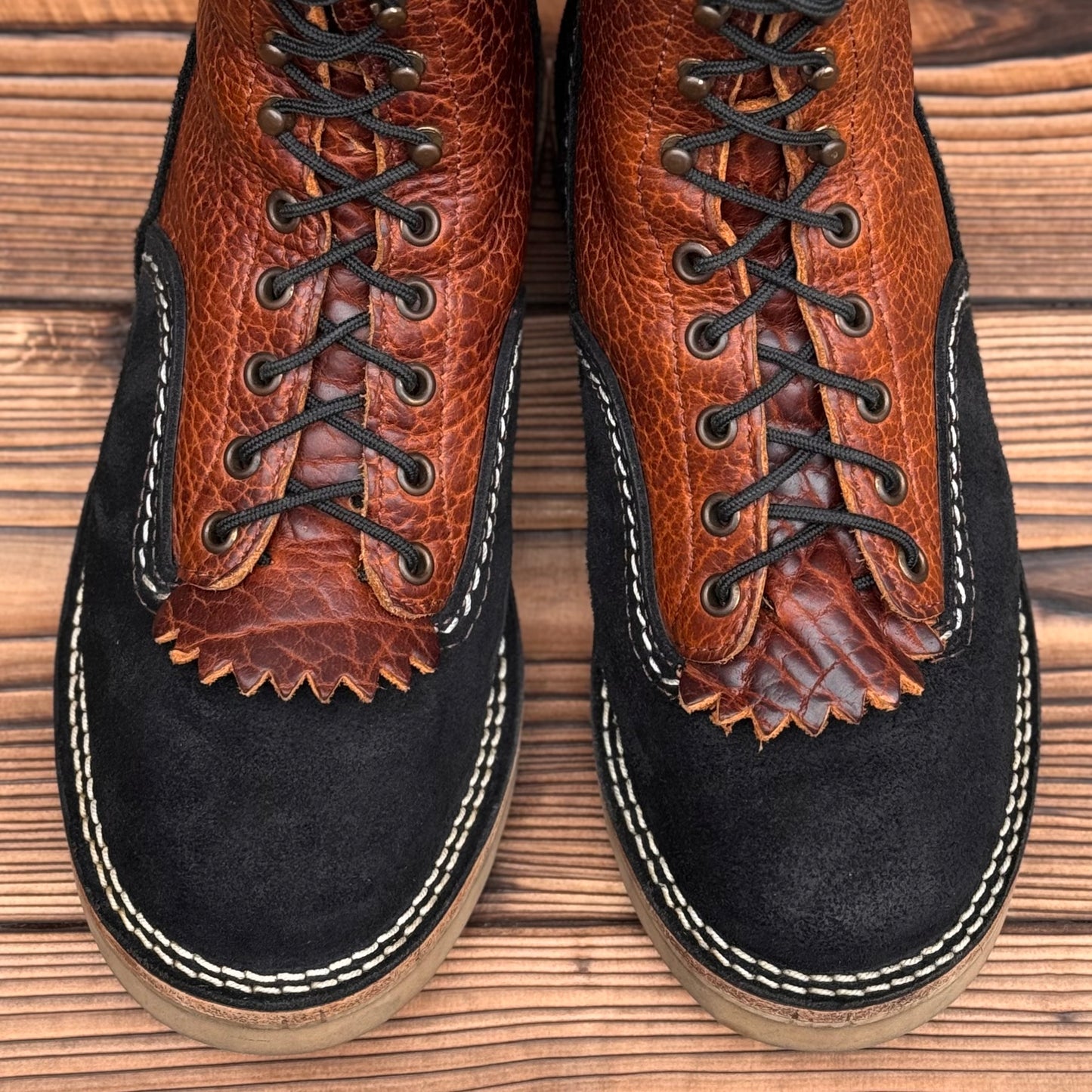 JOBMASTER Roughout Black x Brown Bison 8"Height Raptor Camel〈7D〉