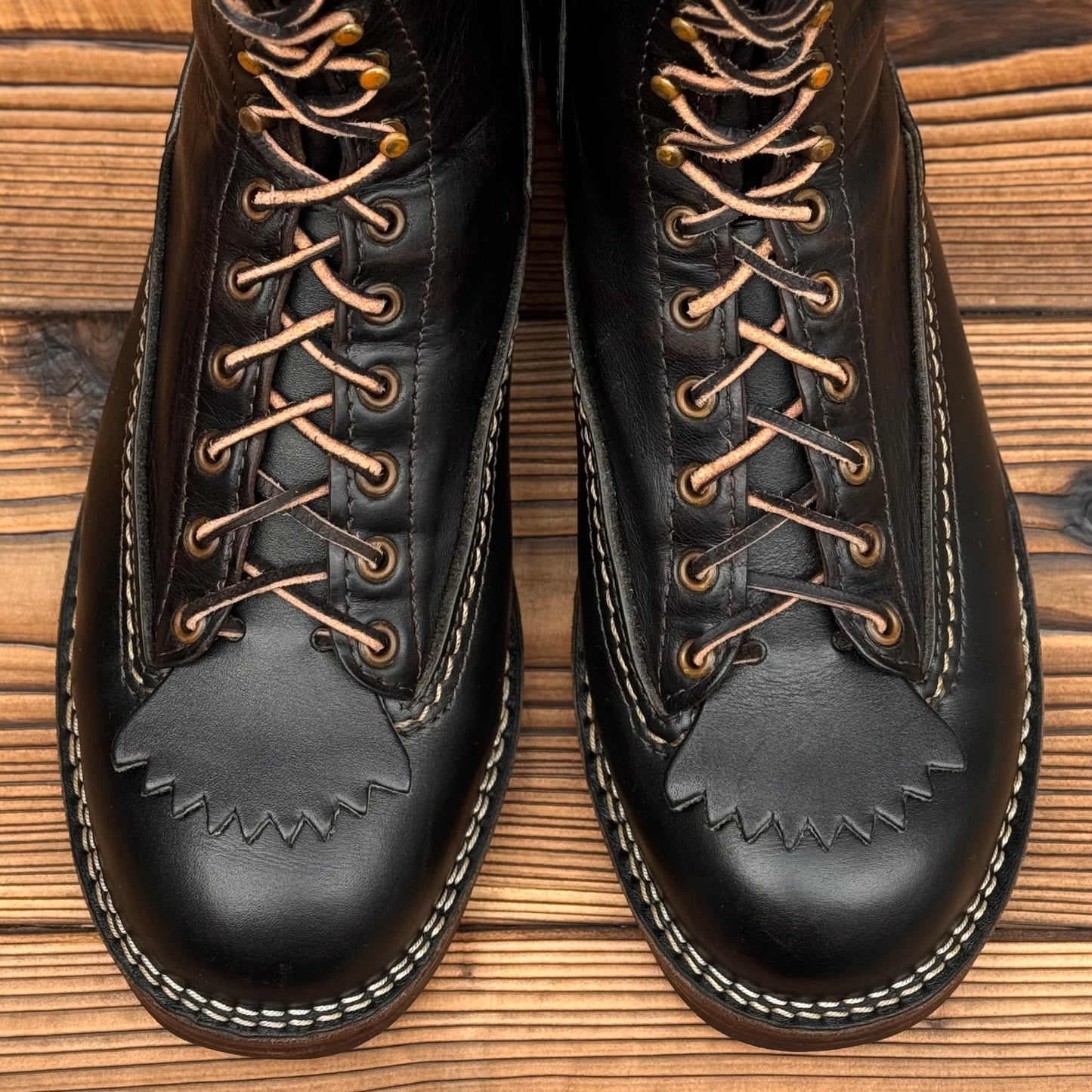 JOBMASTER KING Black Nautilus x Horsehide 8"Height #705 Vibram〈9E〉
