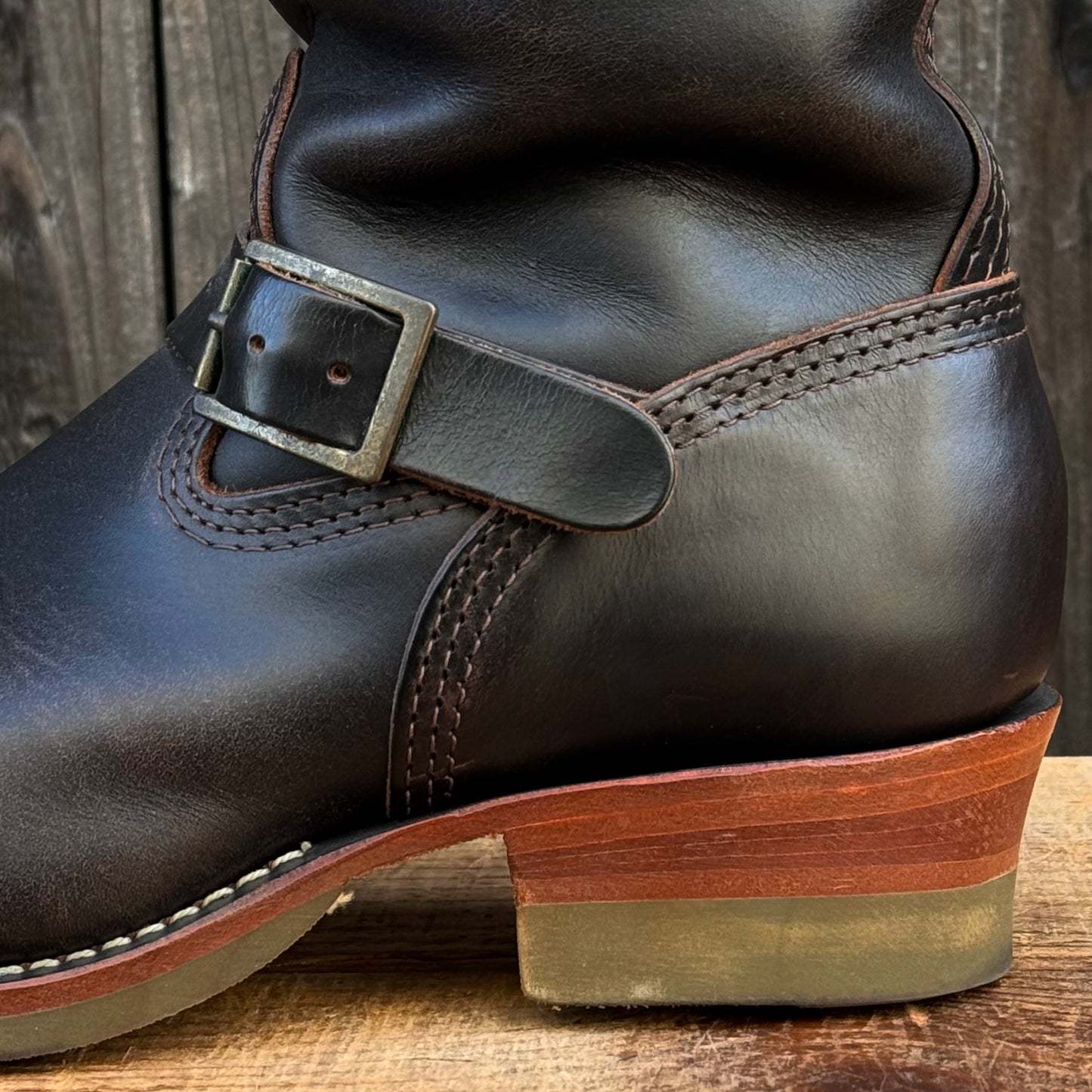 "1939's" Black Horween Horsehide - USA Limited Edition 10"Height Wesco Green Half Outsoles and Heels 〈8 1/2D〉