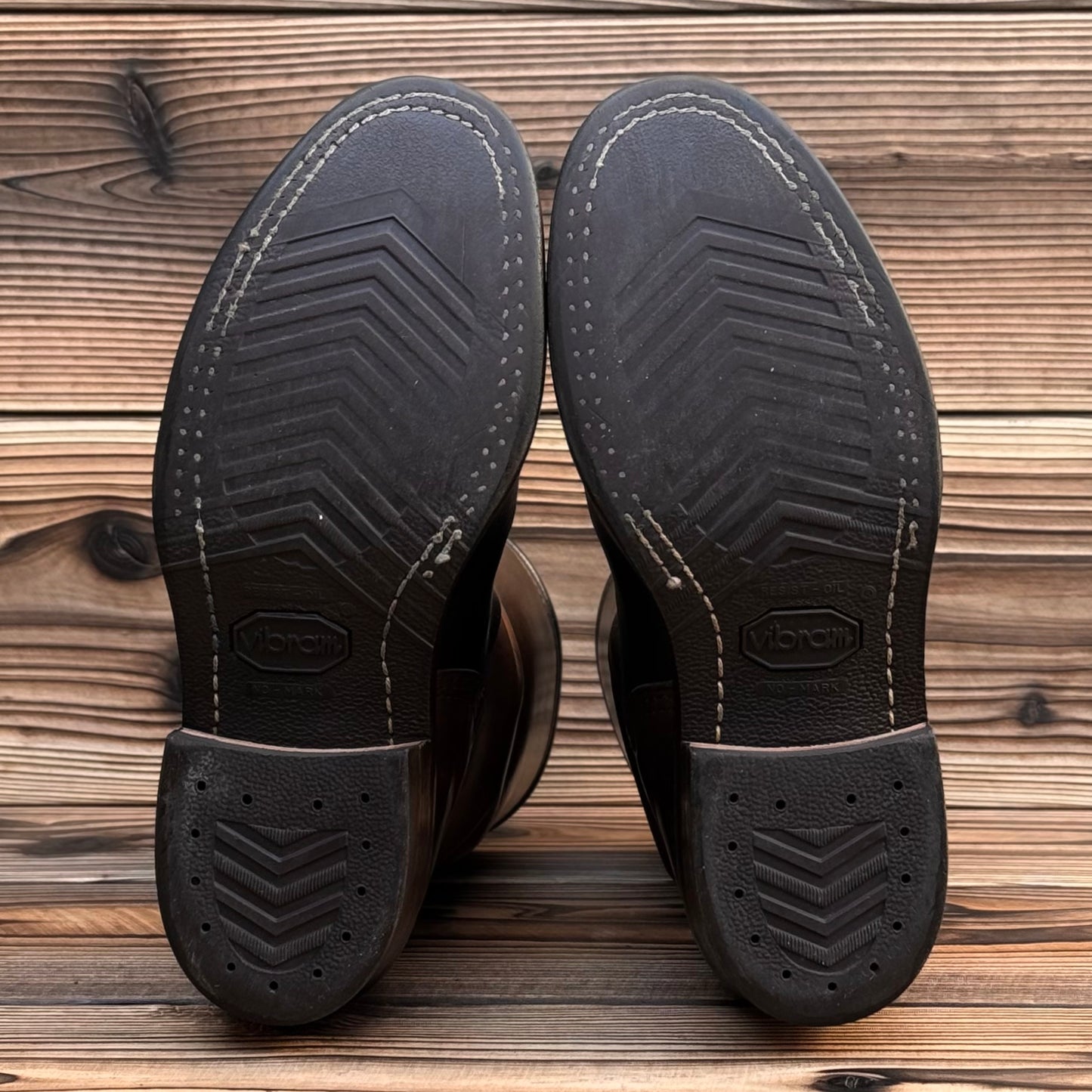 Narrow Wesco Engineer Boots Black Tie Domain x Horsehide 10"Height #700 Vibram〈8E〉