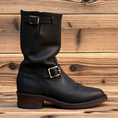 Narrow Wesco Engineer Boots Black Fire 10"Height #700 Vibram〈8E〉