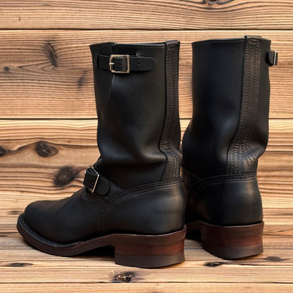 Narrow Wesco Engineer Boots Black Fire 10"Height #700 Vibram〈8E〉