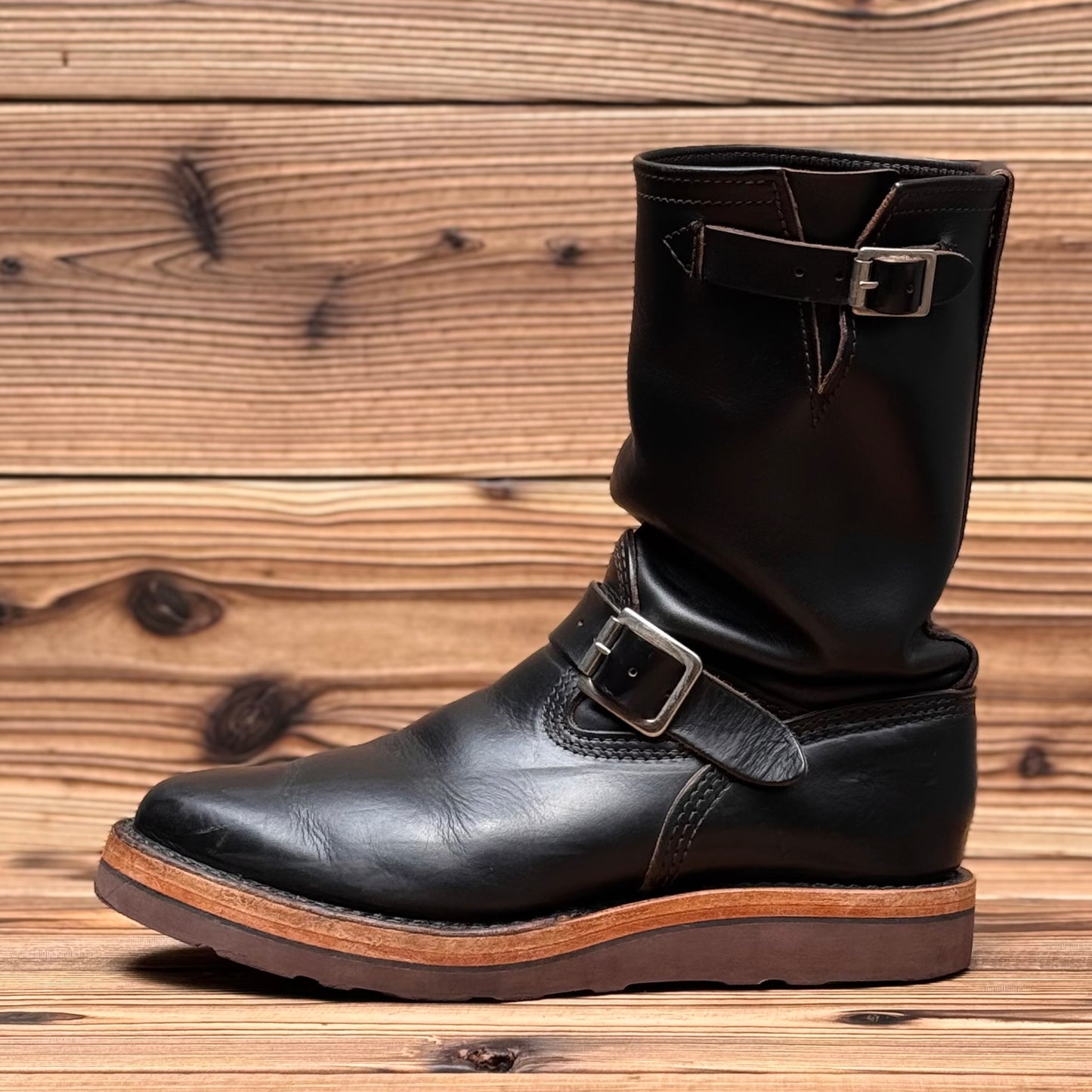 MISTER LOU 7600 Horween Black Horse Hide 10"Height #4014 Vibram Brown〈8E〉