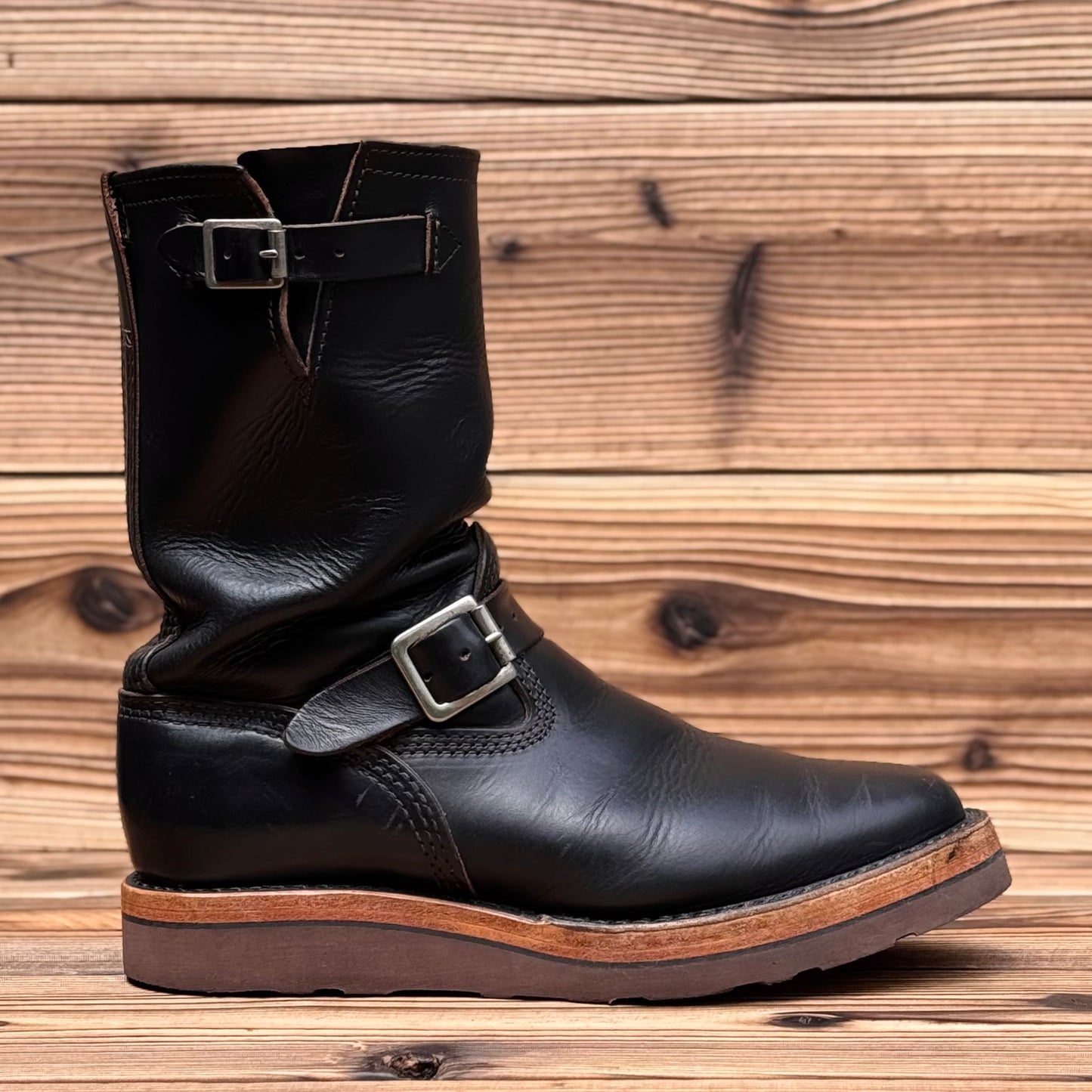 MISTER LOU 7600 Horween Black Horse Hide 10"Height #4014 Vibram Brown〈8E〉
