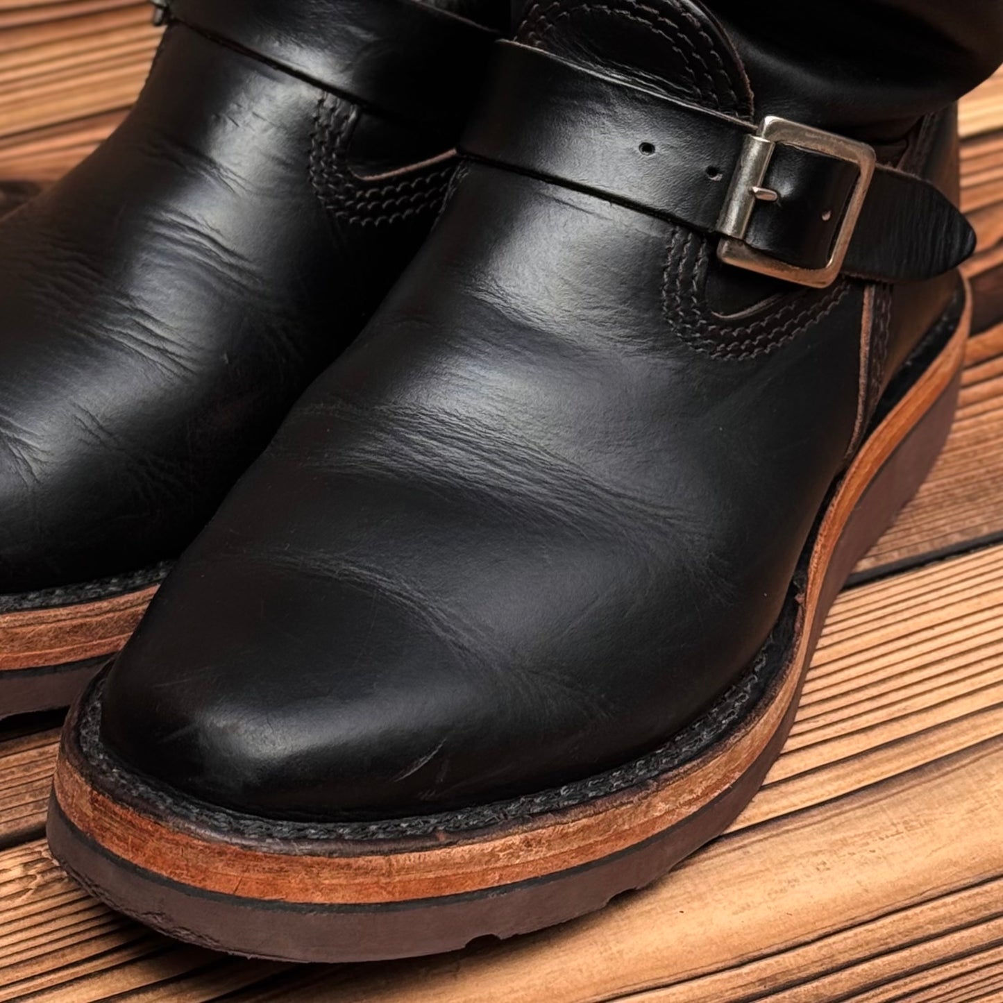MISTER LOU 7600 Horween Black Horse Hide 10"Height #4014 Vibram Brown〈8E〉