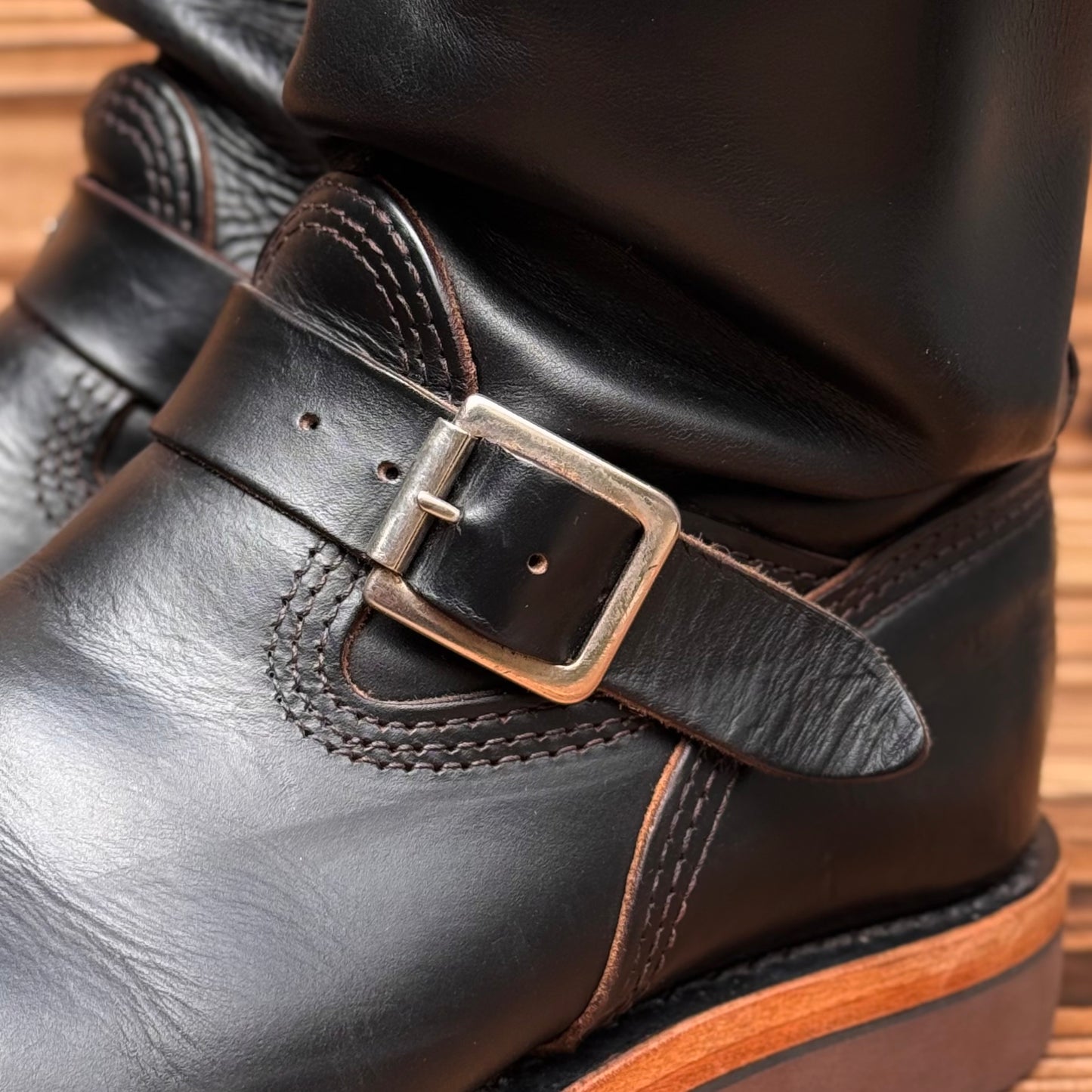 MISTER LOU 7600 Horween Black Horse Hide 10"Height #4014 Vibram Brown〈8E〉