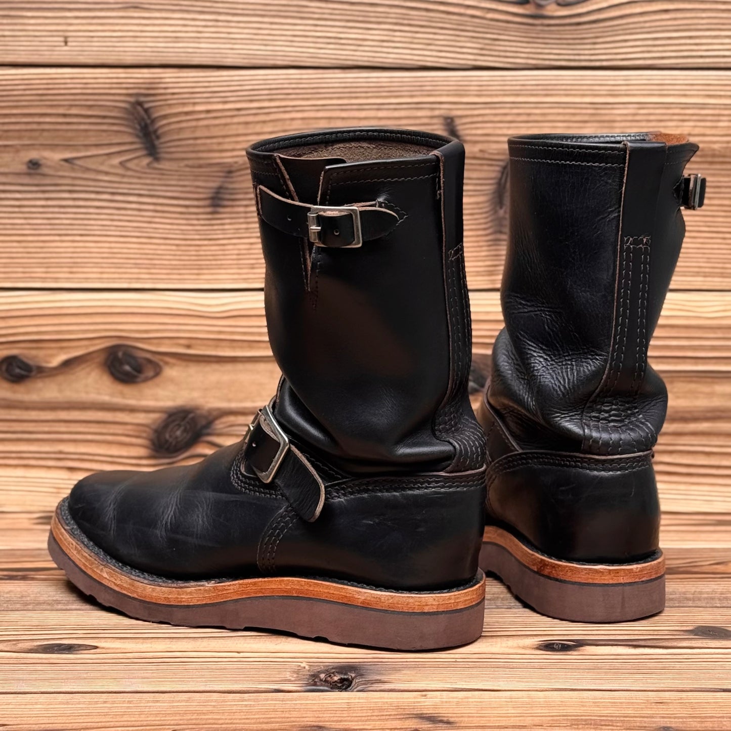 MISTER LOU 7600 Horween Black Horse Hide 10"Height #4014 Vibram Brown〈8E〉