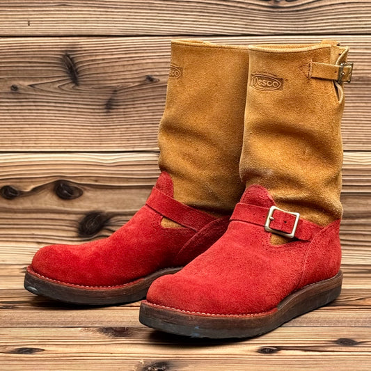 BOSS Roughout Red X Roughout Burlap 11"Height #4014 Vibram Black〈10EE〉