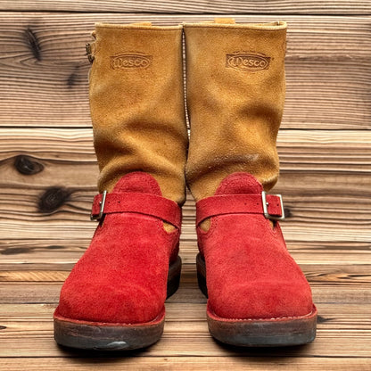 BOSS Roughout Red X Roughout Burlap 11"Height #4014 Vibram Black〈10EE〉