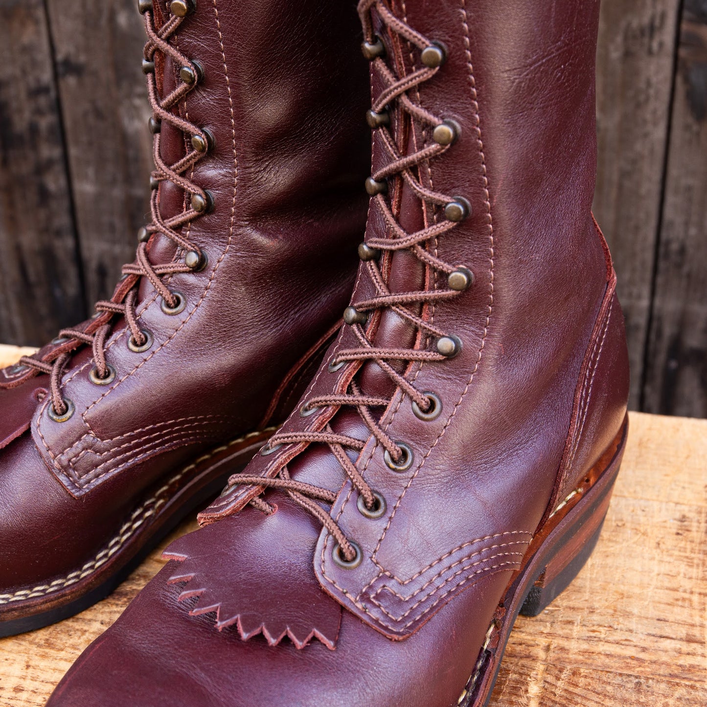 PACKER Burgundy 10"Height #430 Vibram 〈8E〉