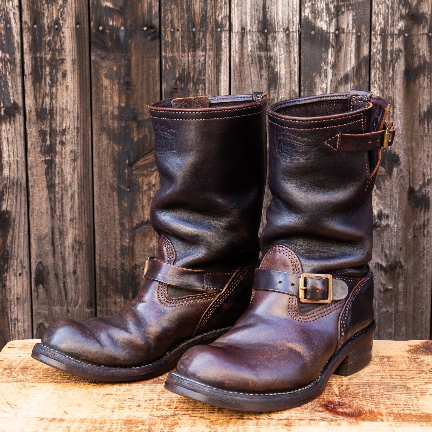 CENTURY BOSS Black Horsehide 10"Height #700 Vibram 〈9E〉