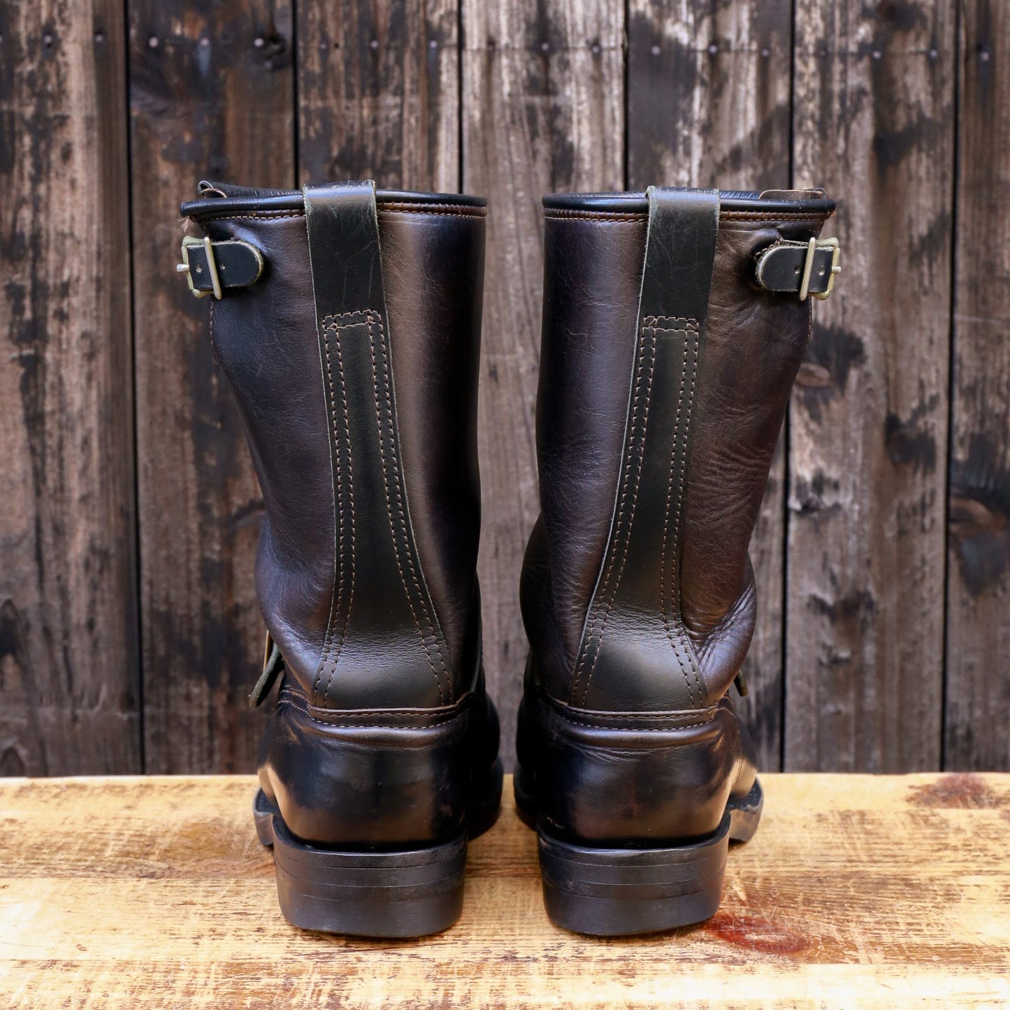 CYCLE BOSS Black Nautilus x Black Horsehide 11"Height #700 Vibram 〈8 1/2D〉