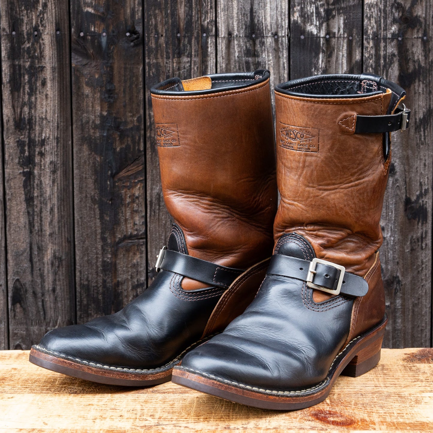 Horsehide Narrow Wesco Engineer Boots 10"Height #700 Vibram Sole 〈9 1/2E〉