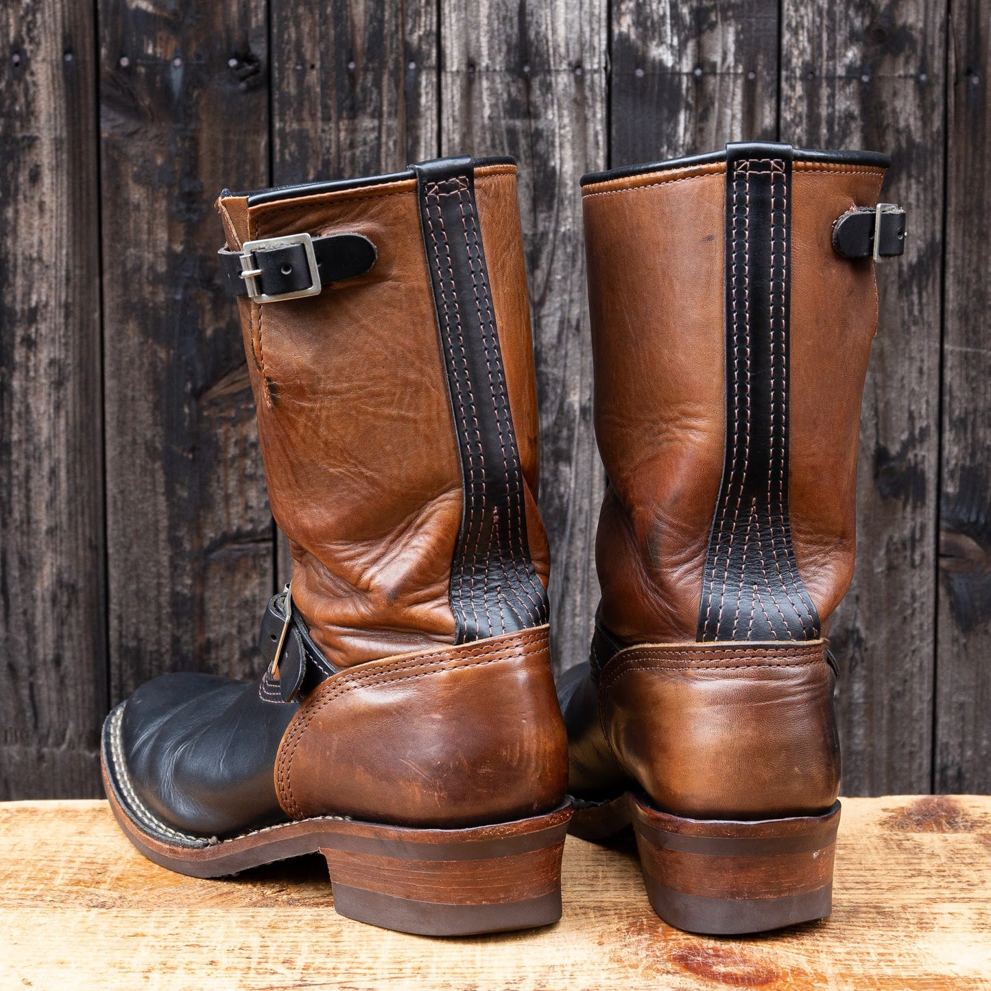 Horsehide Narrow Wesco Engineer Boots 10"Height #700 Vibram Sole 〈9 1/2E〉